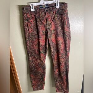 Lucky Brand 10 Paisley Sofia Skinny Jeans Pants Midrise